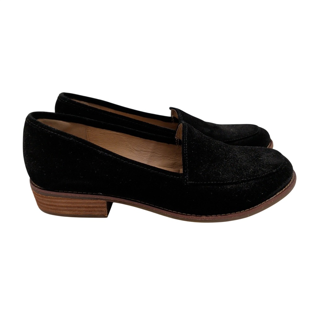 Sofft Napoli Black Suede Leather Slip On Loafers Womens 10M SF0052721 Round Toe